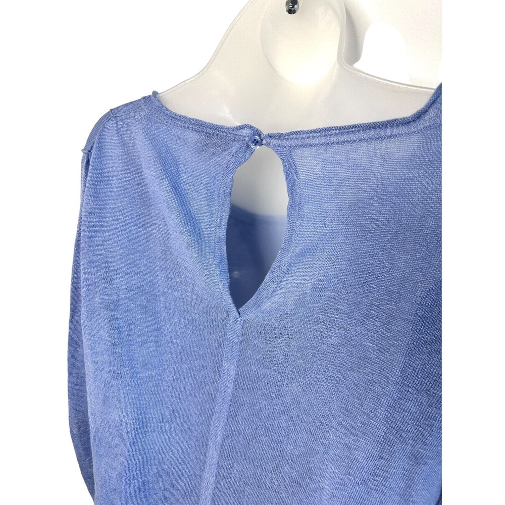 Wrap London Women's Light Blue Sweater w/Sequined Front Key Hole Back Size 8 - Picture 4 of 10